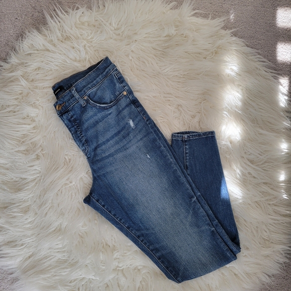 Express Mid Rise Dark Wash Skinny Jeans - Picture 10 of 12